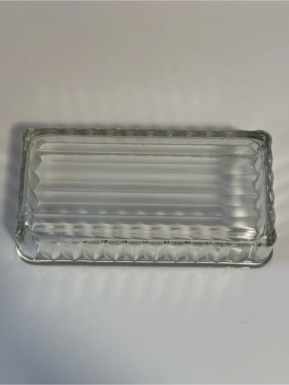 Vintage Federal Glass Vegetable Refrigerator Dish Clear